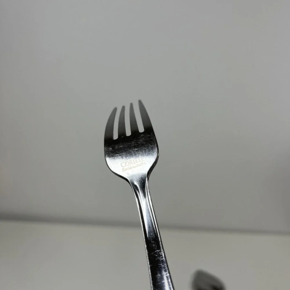 CORELLE COORDINATES  Lot of 6 Pieces HAMMERED 18/0 Stainless Flatware‎ MCM